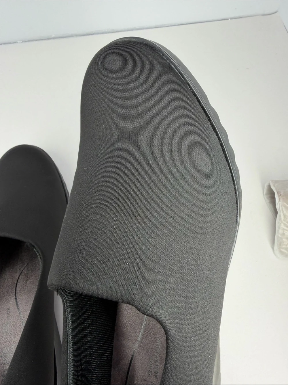 LifeStride Women's Ziva Round Toe Wedge Shoes Black Knit Fabric Size 8W